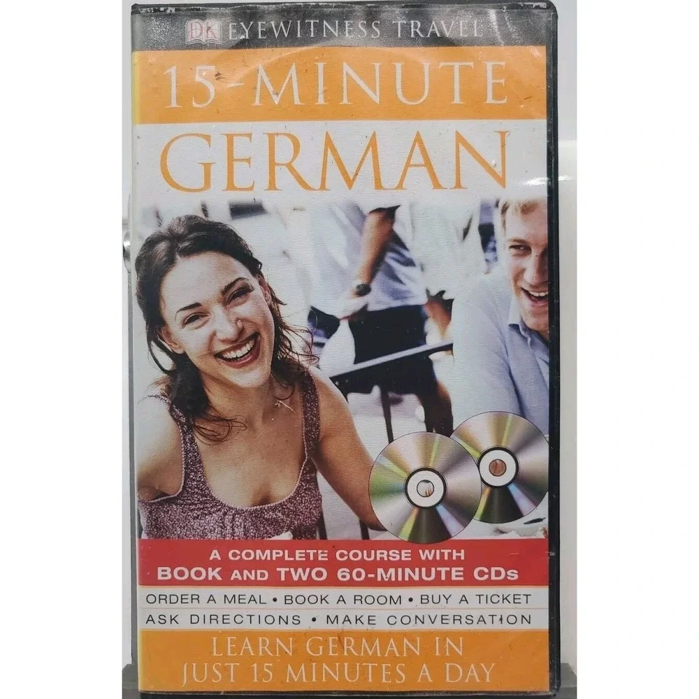 DK Eyewitness 15 Minute German Language Course 2 CDs and Book Set Vintage 2005